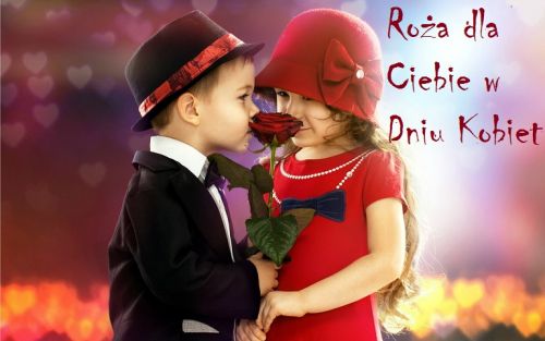 Chłopczyk z różyczką na dzień kobiet